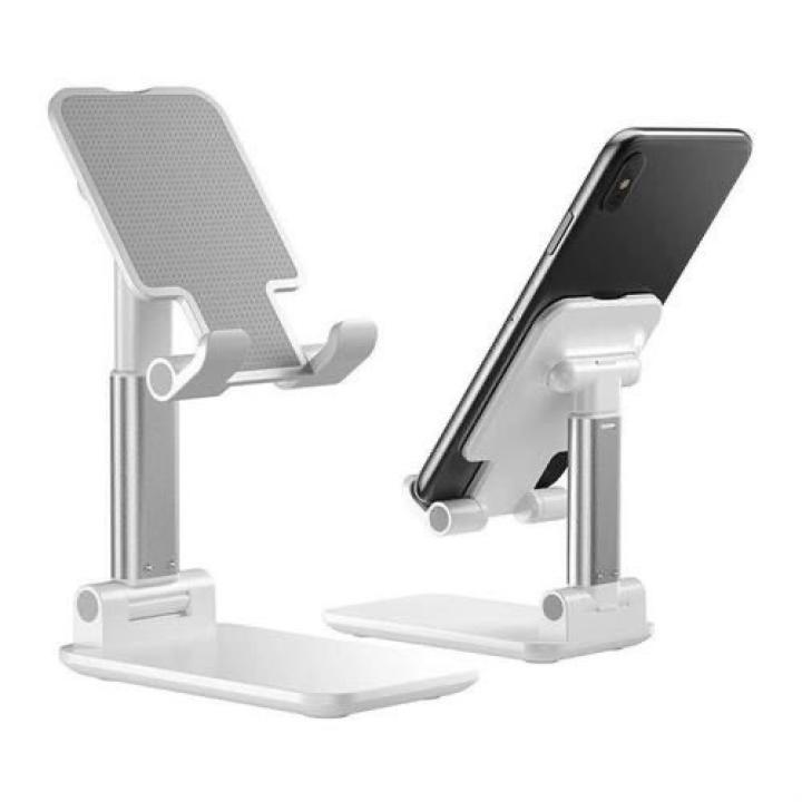 white phone stands