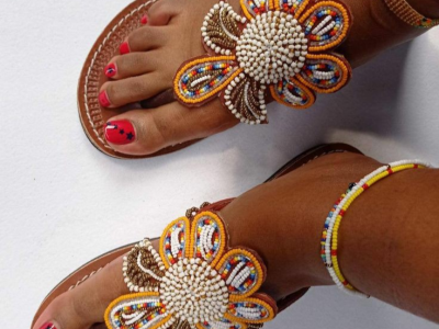 beaded slipper