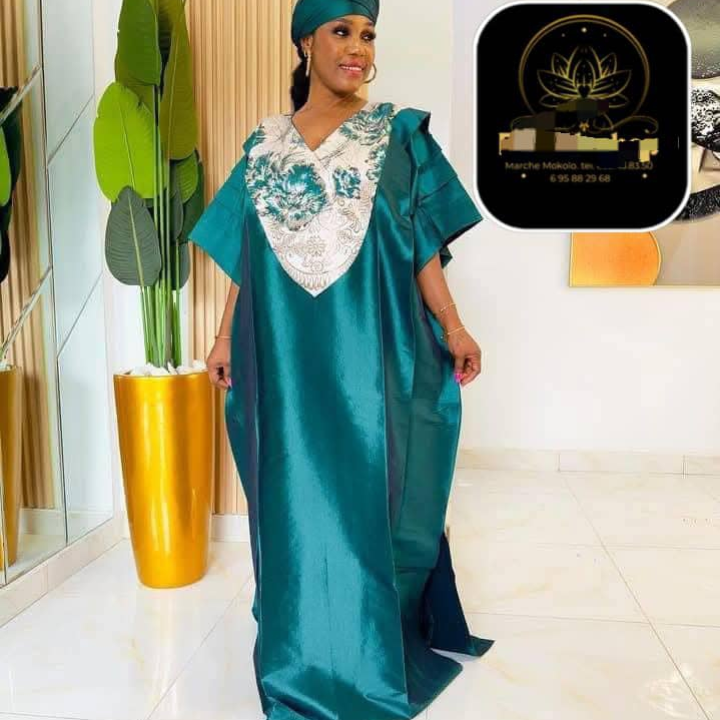 Robe longue fluide vert émeraude