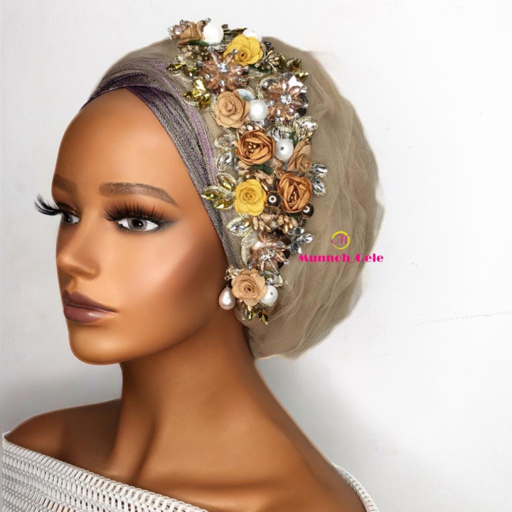 Brown Crinoline Cap