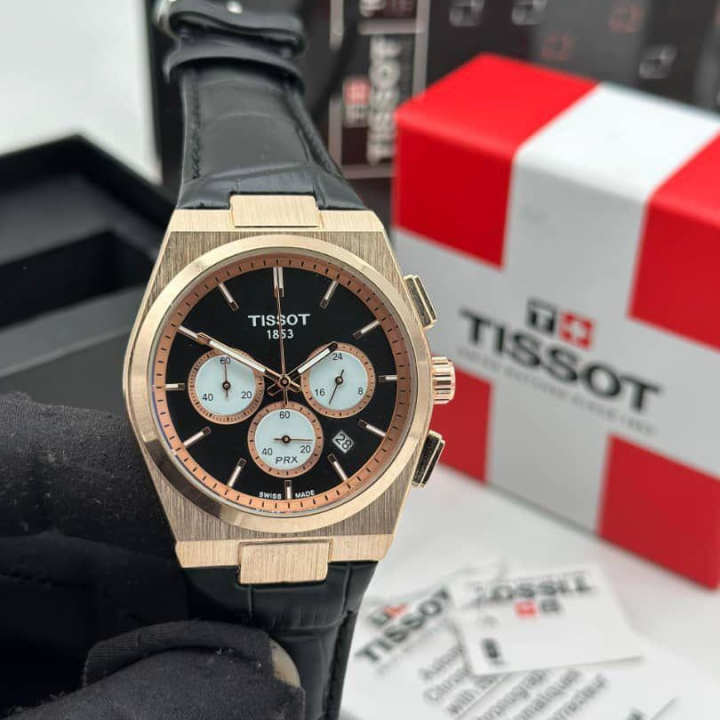 Tissot PRX chronograh leather hand