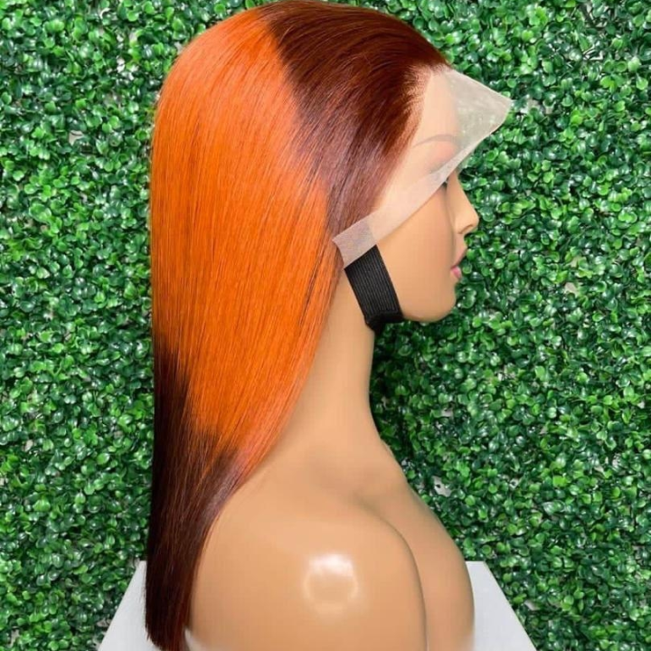 coupe carré orange marron