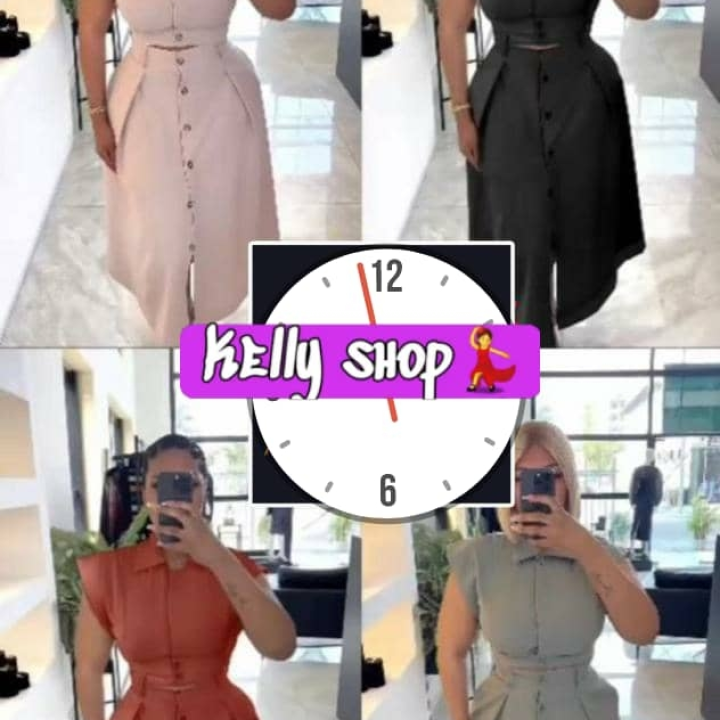ensemble femme (crop top, jupe)