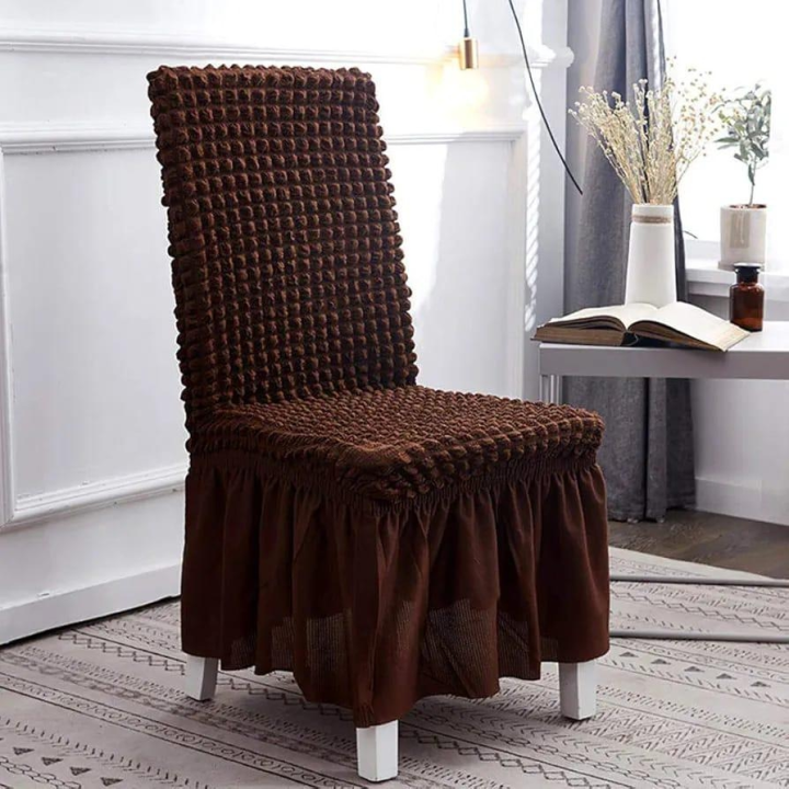 couvre chaise marron