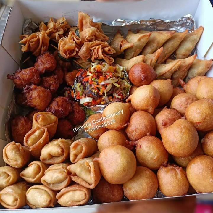 fried doughnuts, chicken