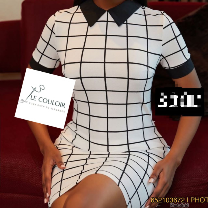 robe Carrelé blanc noire