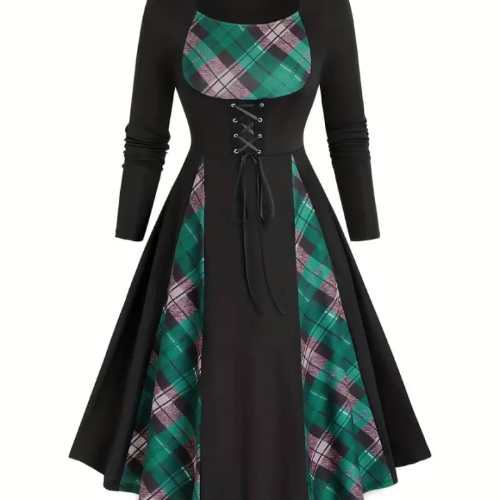 robe noire carrelé