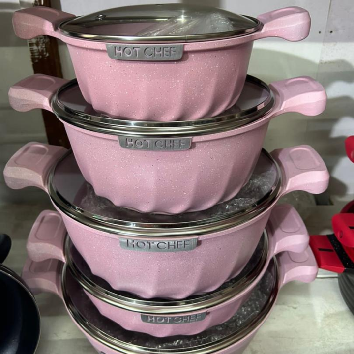 batterie de cuisine Granite moderne hot chef 10 PIÈCES ensemble de casseroles