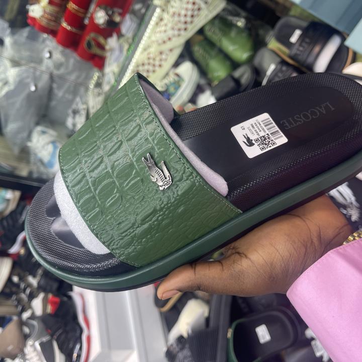 male double sole lacoste slippers