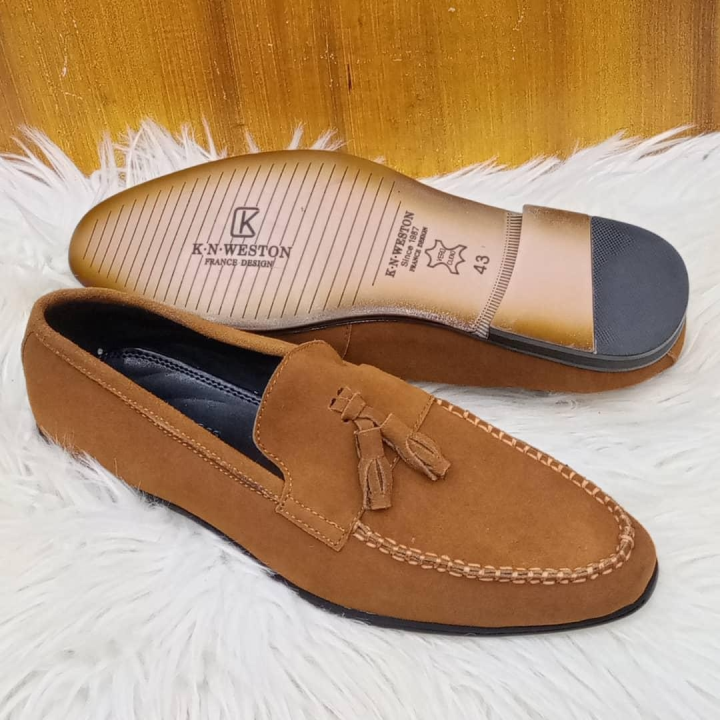 mocassin homme avec deux pompons
