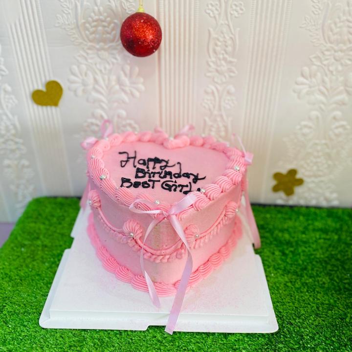 pink heart shaped cake