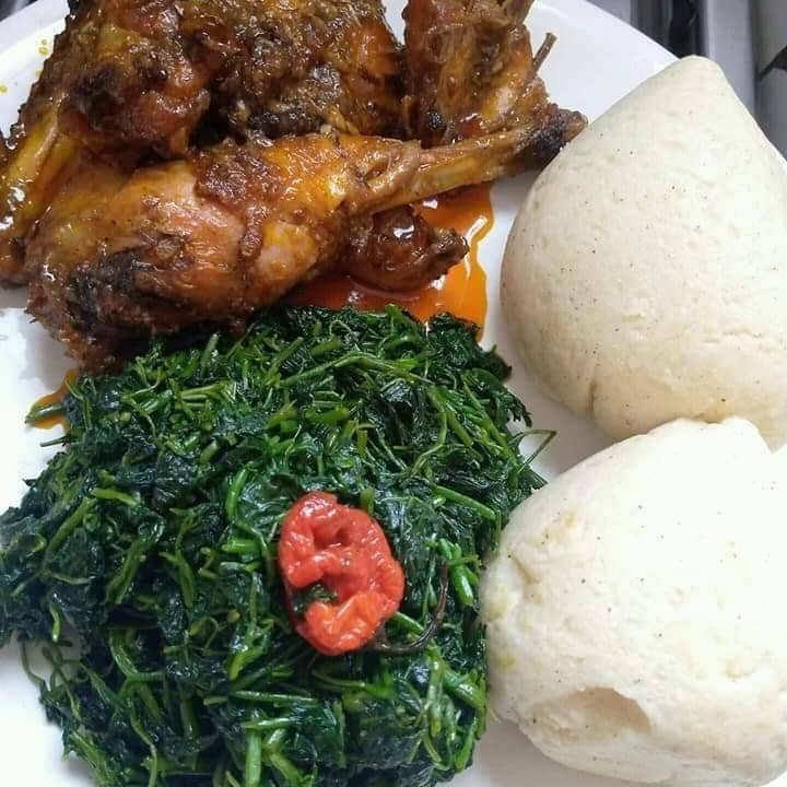 Fufu corn and kati kati