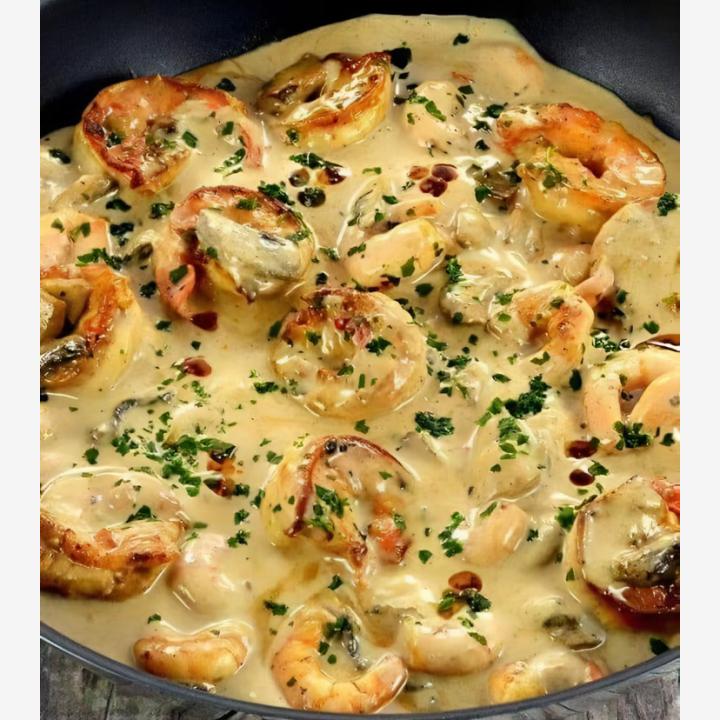 crevette crème fraîche