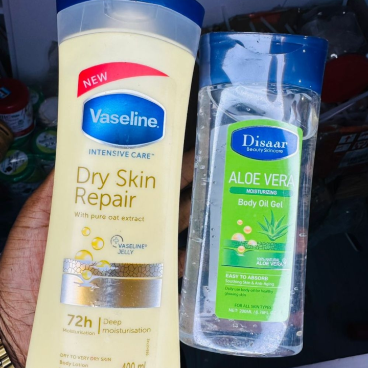 vaseline body oil plus aleo Vera Glow oil