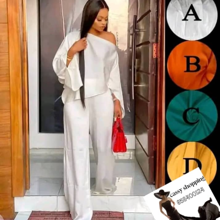 ensemble femme en soie blanche (pantalon haut)