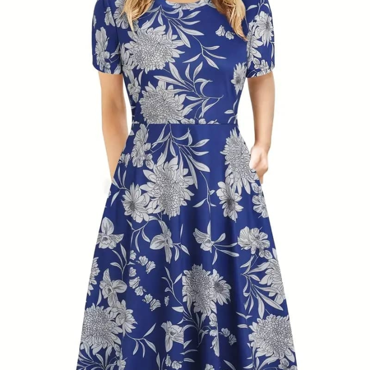 robe fleurie bleue