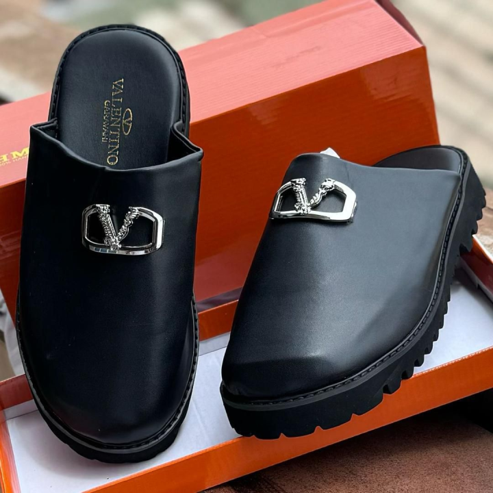 babouches hommes noire