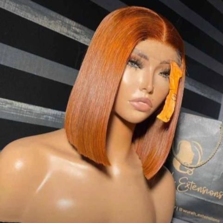 perruque bob couleur orange