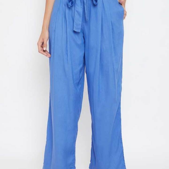 pantalon carotte bleue