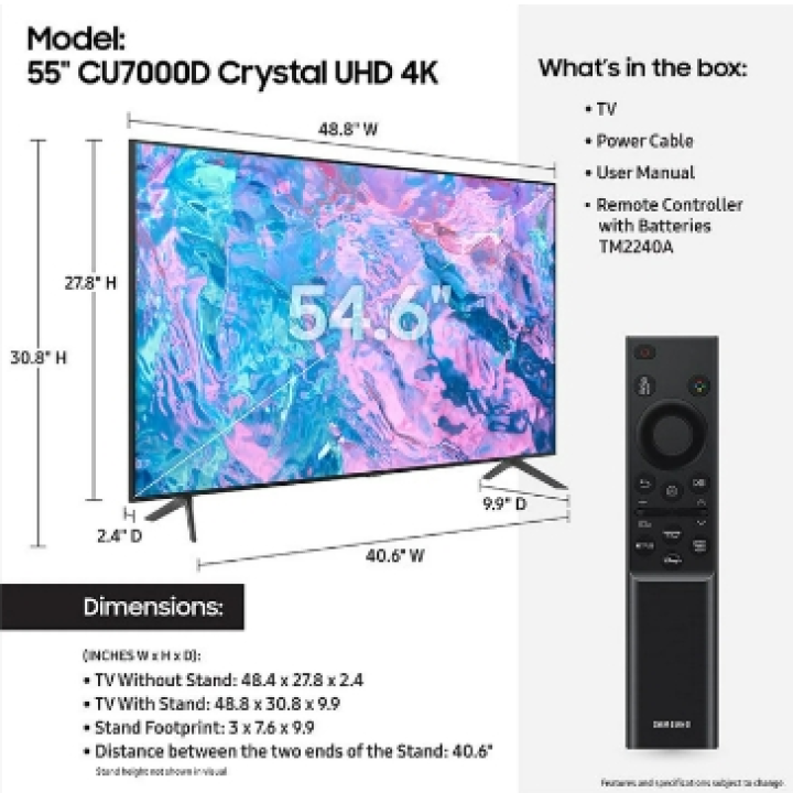 Samsung 55" CU7000B Crystal UHD 4K Smart TV