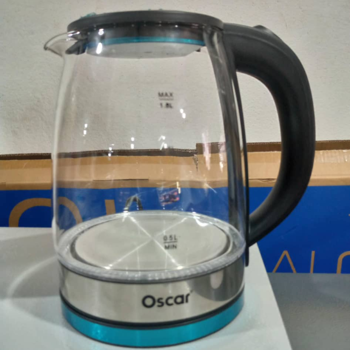 bouilloire oscar en verre transparent