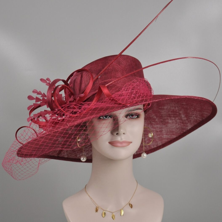 ox- blood Crinoline hat