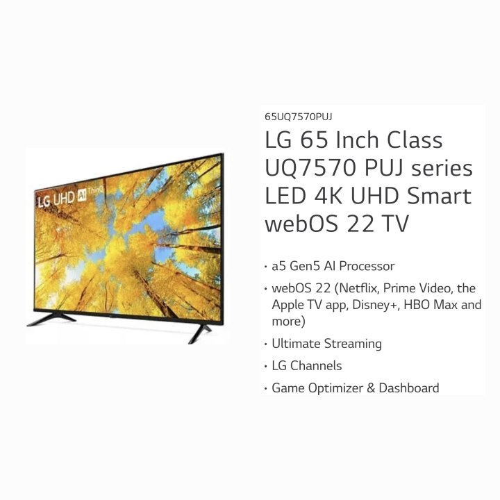 LG 65" UQ7570 LED 4K UHD Smart TV