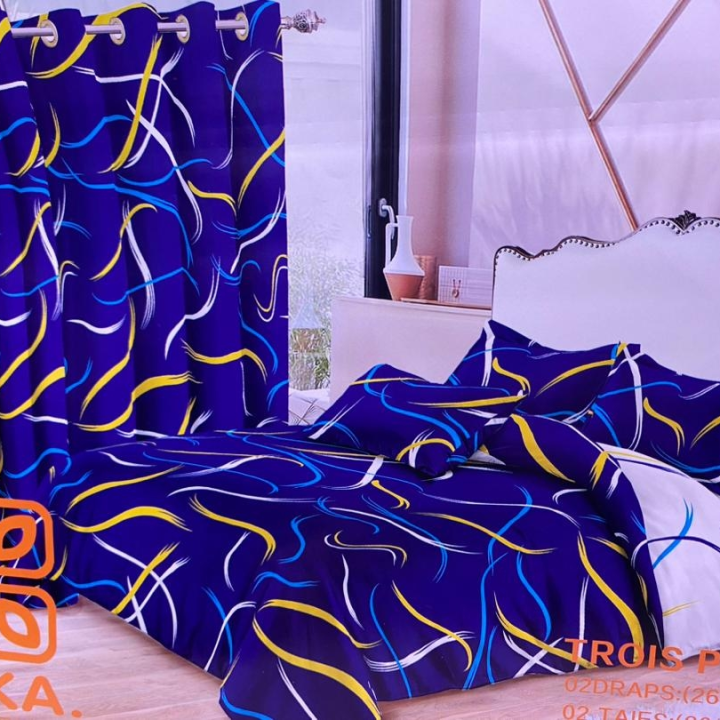 draps housse en cotton plus rideaux