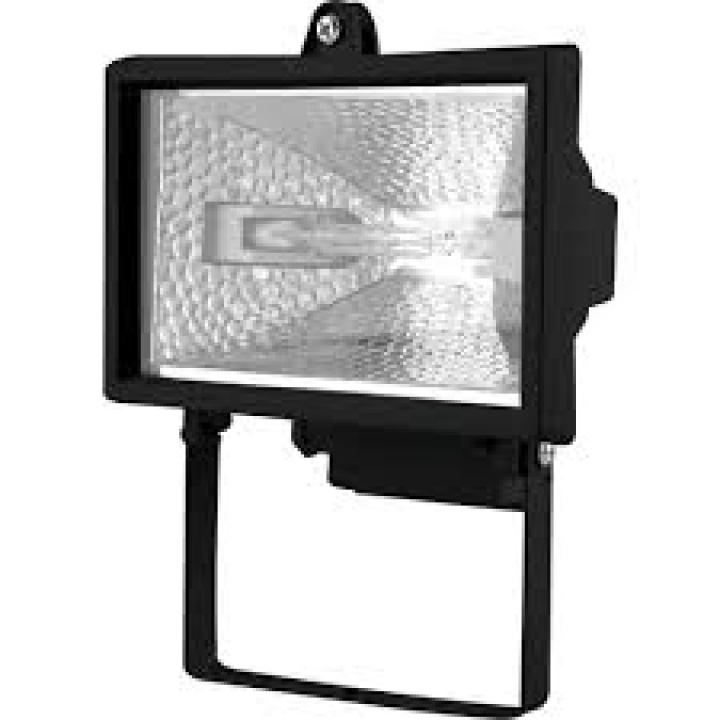 Projecteur halogène d'extérieur en aluminium noir avec alimentation secteur R7s 1000 W