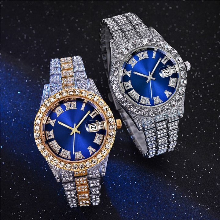 HUNRUY Hip Hop Diamond watch