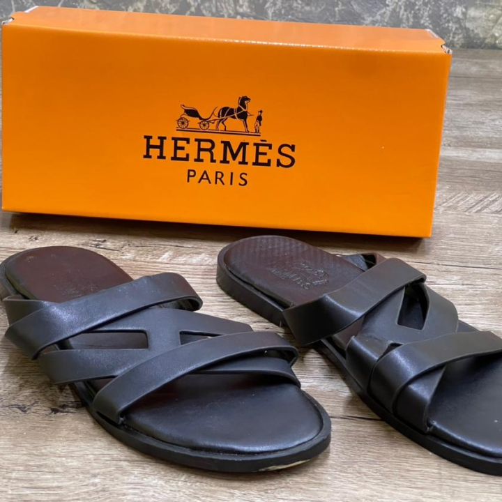 sandales hommes noire Hermes