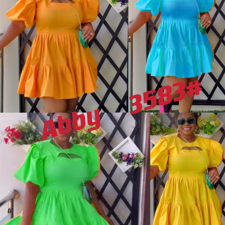 robe jaune, blanche, verte et orange