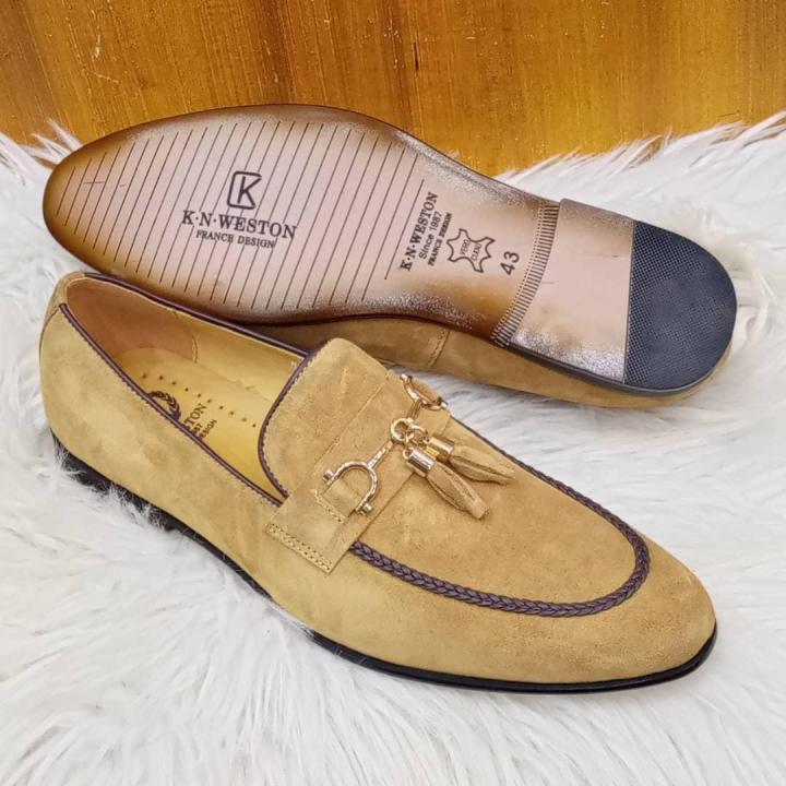 mocassin homme avec deux pompons