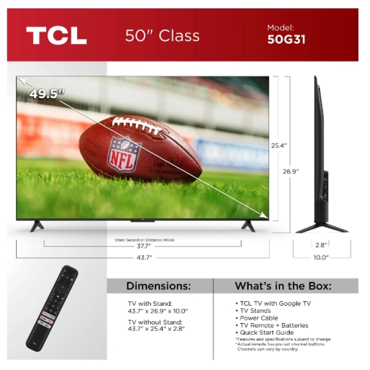TCL 50" 50G31