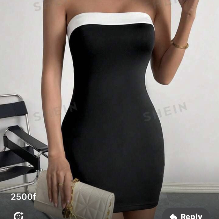 Mini robe noir sans manche