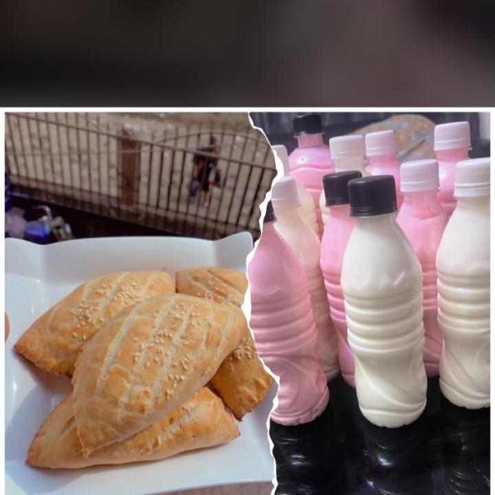 meat pie and yogurt