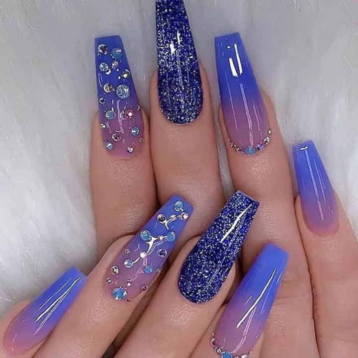 Blue Press-On Nails