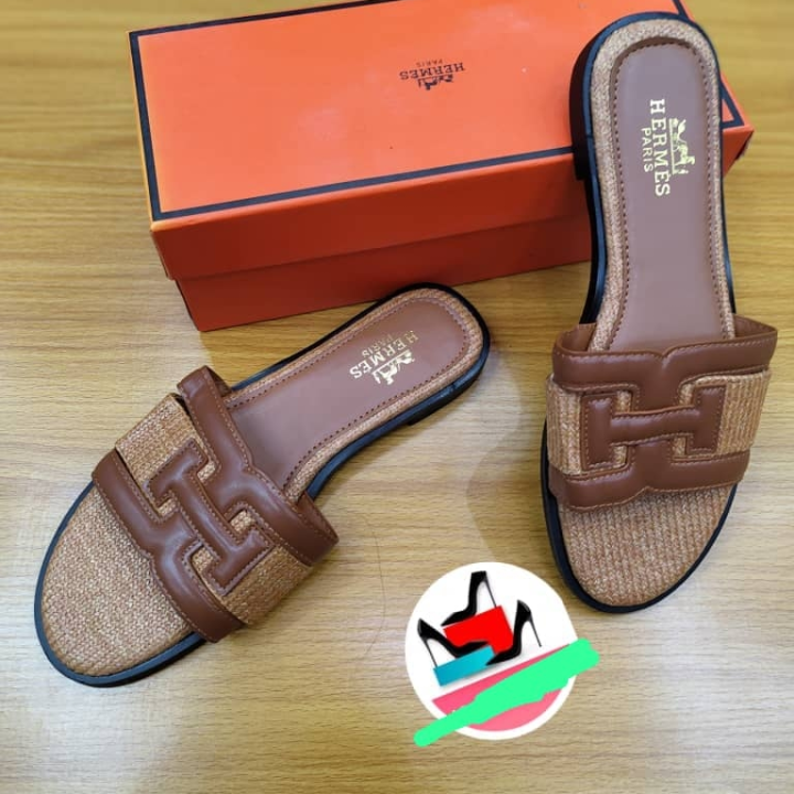 babouches Hermes maron
