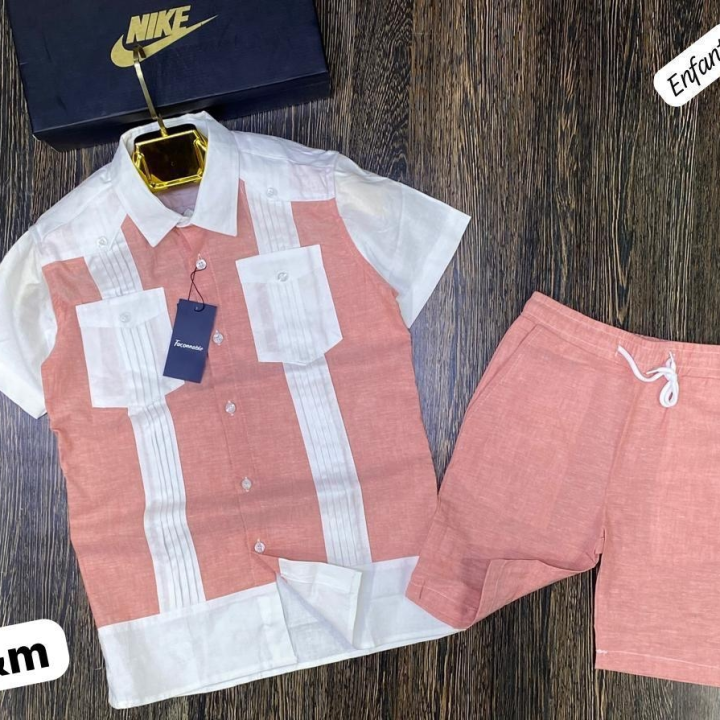ensemble enfants couleur orange et blanche